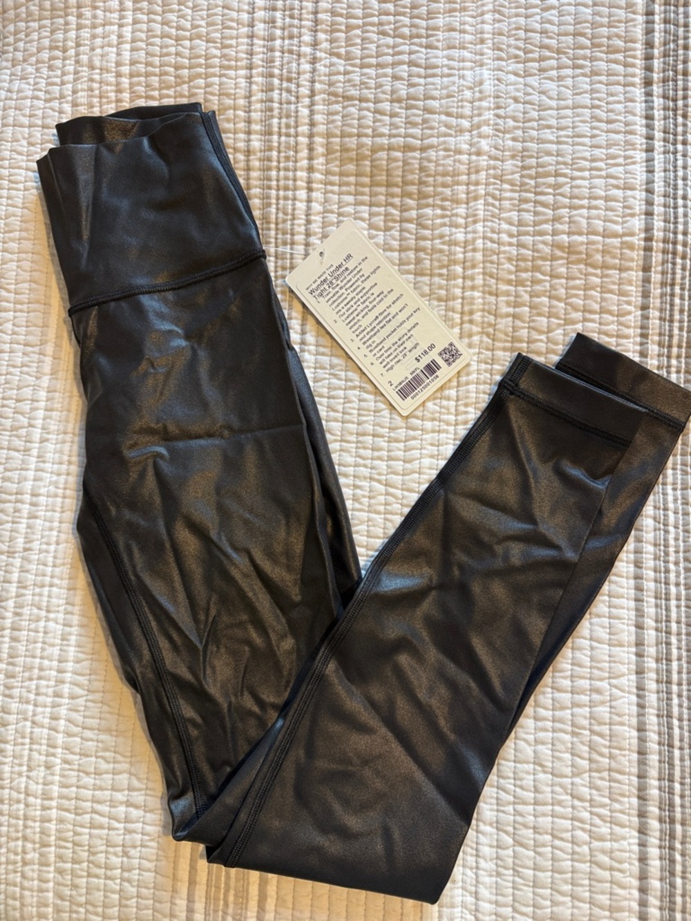 lululemon athletica Black Shiny Wunder Under HR Tights NWT 2